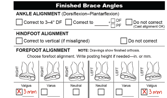 How to order valgus forefoot posting