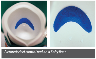 Pictured a blue heel control pad on a Softy liner