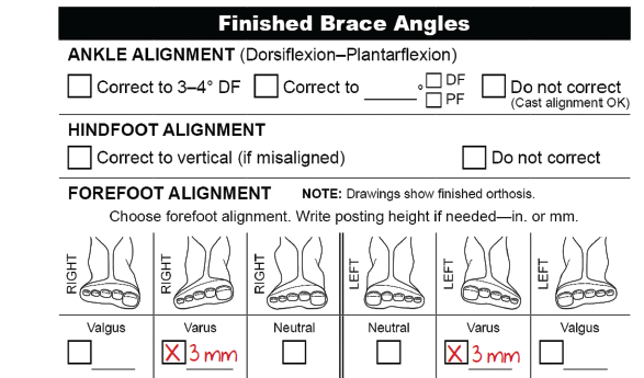 How to order varus forefoot posting