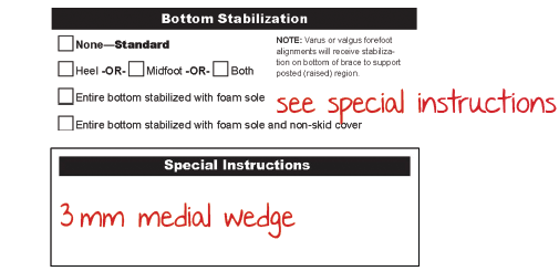 How to order the full length medial wedge
