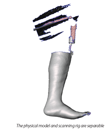 Example of a scan where the scanning rig is present but is separate enough from the model it can be removed.