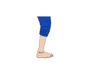 Some excess dorsiflexion and knee flexion