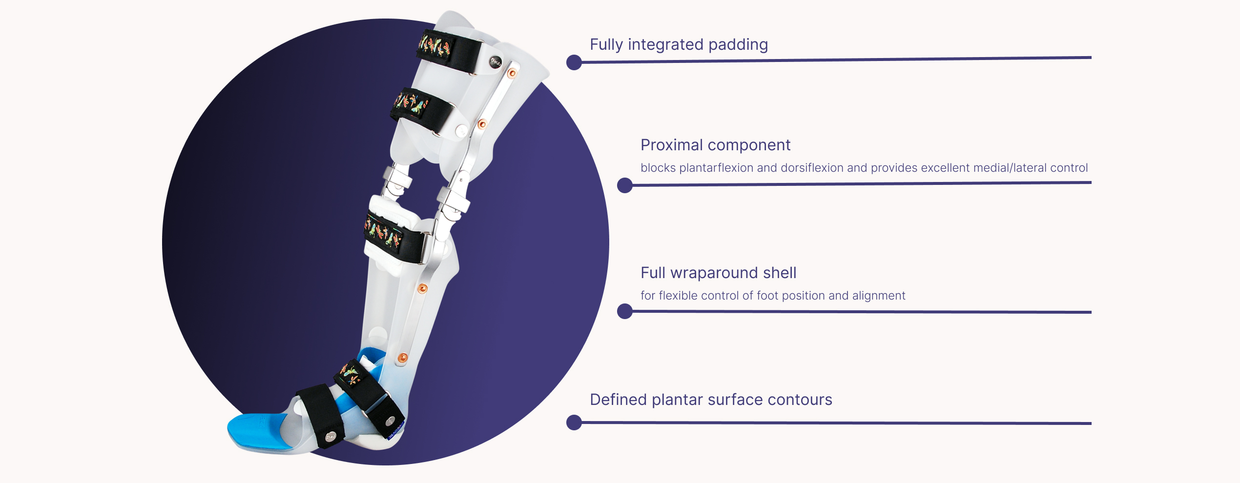 This image shows product features of the product DAFO KAFO