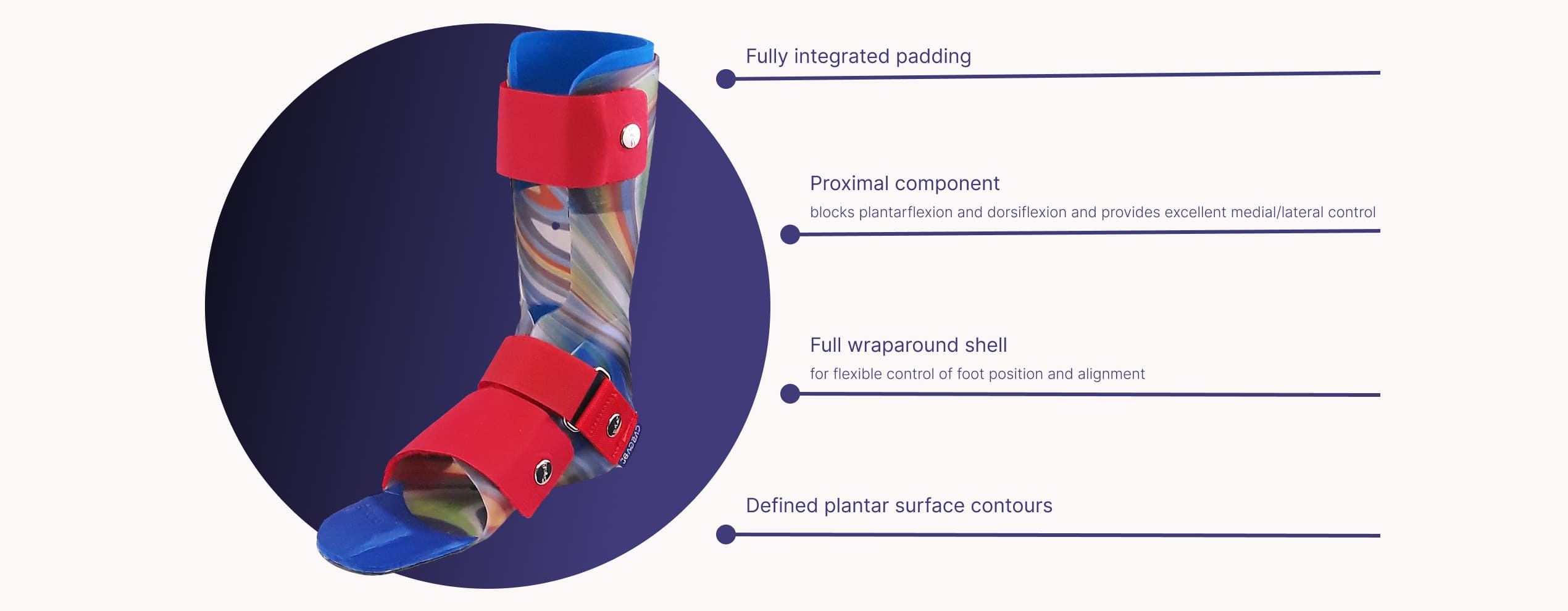 This image shows product features of the product DAFO FA