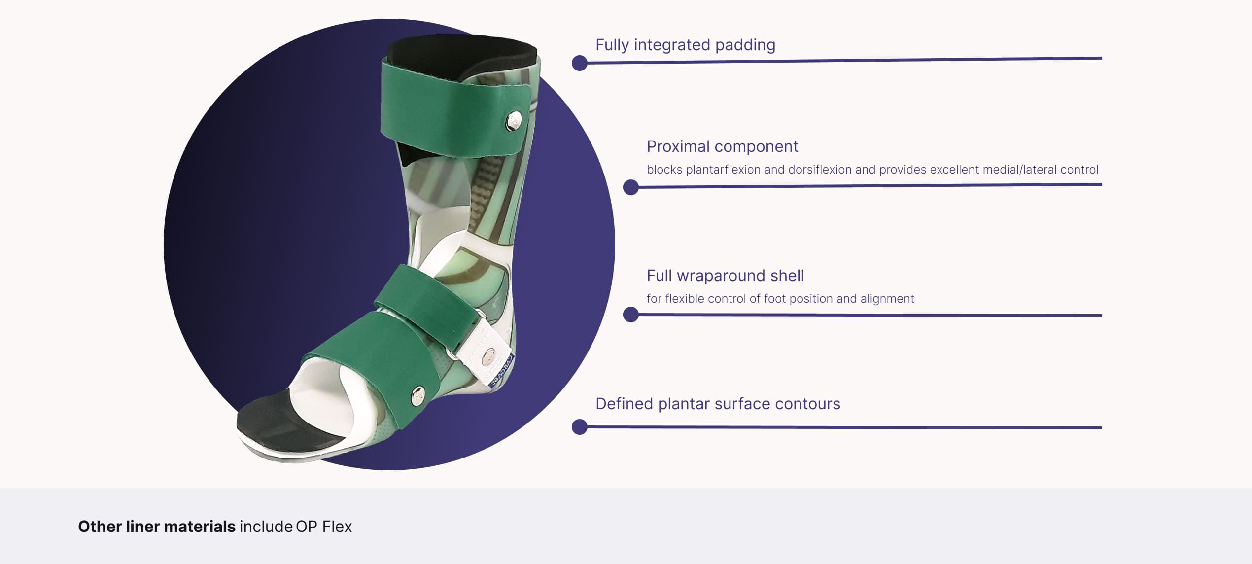 This image shows product features of the product DAFO 8 Softy