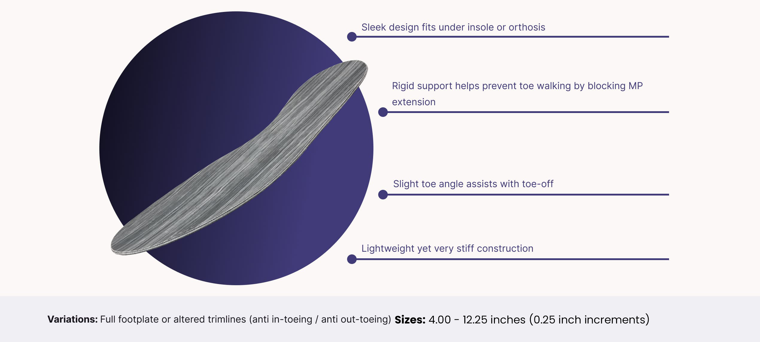 This image shows product features of the product Carbon Fiber Footplate